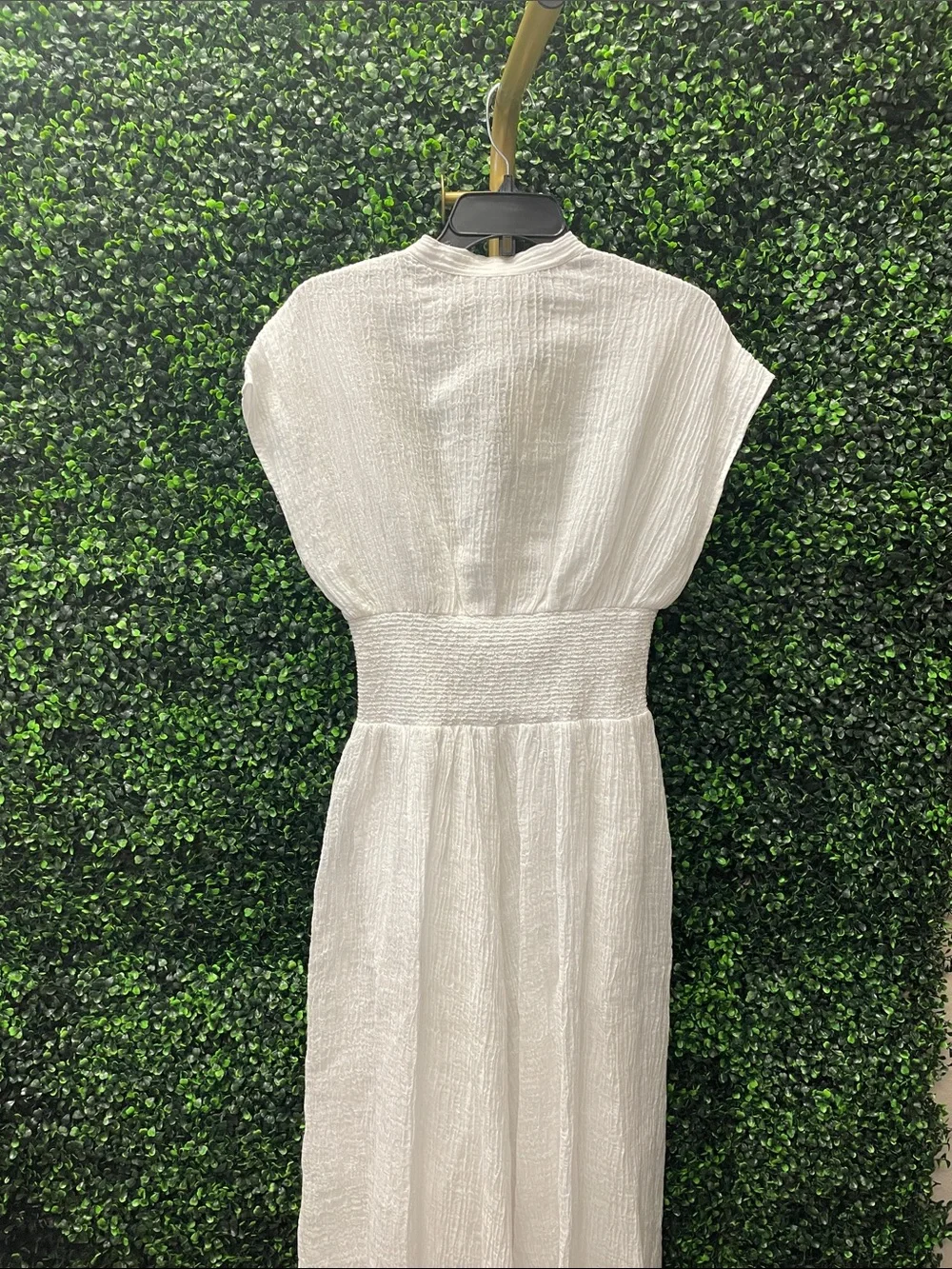 Linen And Cotton Midi Dress - White -NWT -S